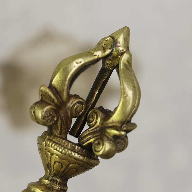 Nepal Handmade Brass Lord Indra Vajra - Rudraksha Mala Jewelry
