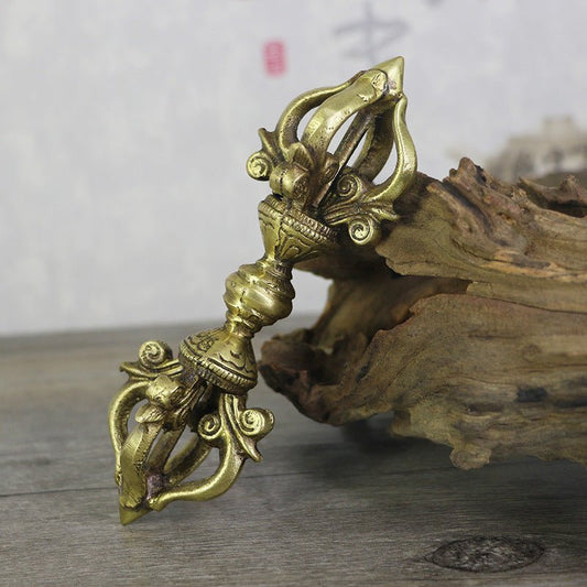 Nepal Handmade Brass Lord Indra Vajra - Rudraksha Mala Jewelry