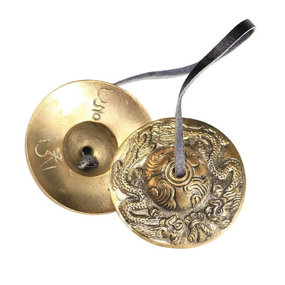 Nepal Handmade Brass Tingsha Bells - Rudraksha Mala Jewelry