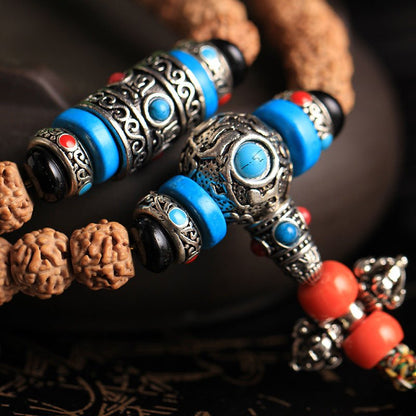 Old Tibetan Prayer Beads - Rudraksha Mala Jewelry