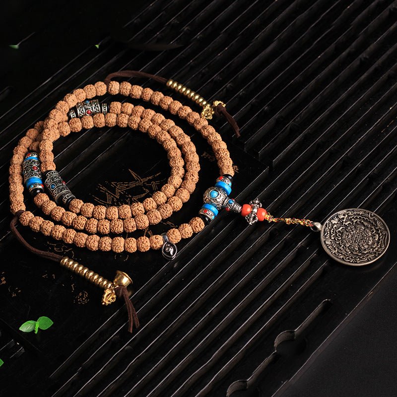Old Tibetan Prayer Beads - Rudraksha Mala Jewelry
