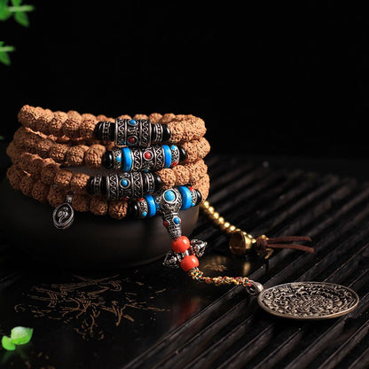 Old Tibetan Prayer Beads - Rudraksha Mala Jewelry