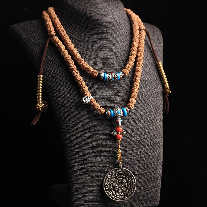 Old Tibetan Prayer Beads - Rudraksha Mala Jewelry