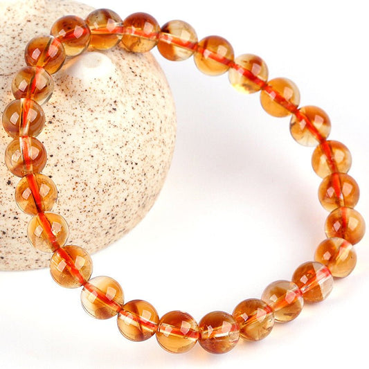 Orange Crystal Bracelet - Rudraksha Mala Jewelry