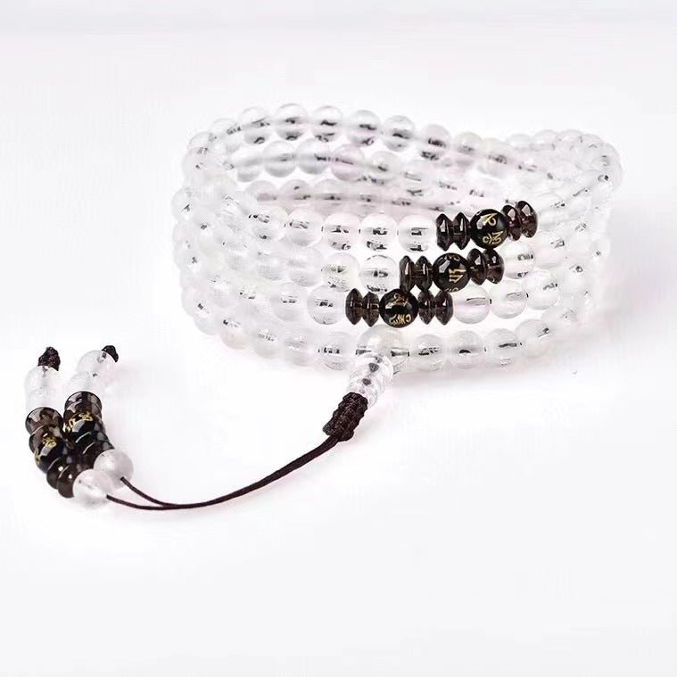 Original Spatika Mala - Genuine Natural Quartz Crystal Beads - Rudraksha Mala Jewelry