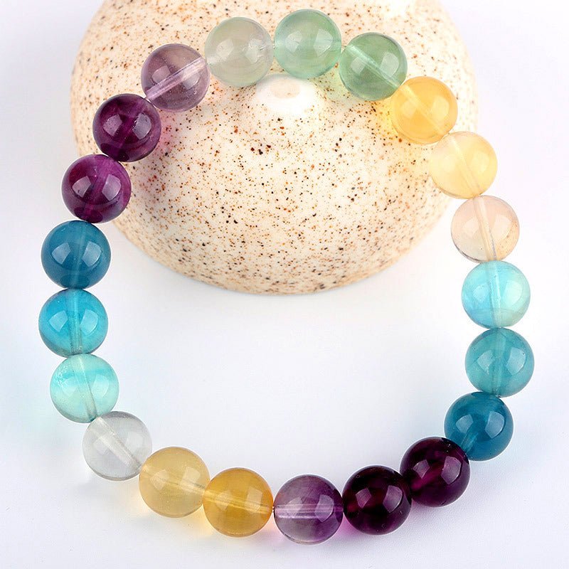 Rainbow Fluorite Bracelet - Rudraksha Mala Jewelry
