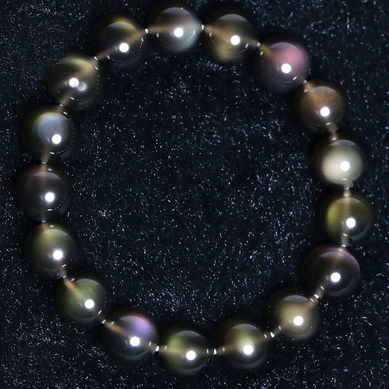 Rainbow Obsidian Bracelet - Rudraksha Mala Jewelry