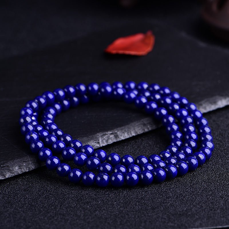 Real Afghanistan Lapis Lazuli Mala - Rudraksha Mala Jewelry
