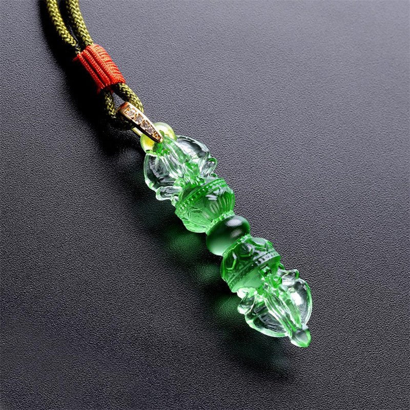 Real Colored Glaze Vajra Pendant - Rudraksha Mala Jewelry