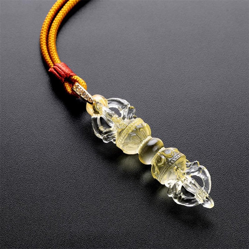 Real Colored Glaze Vajra Pendant