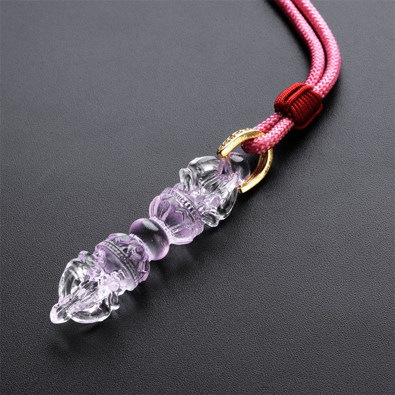 Real Colored Glaze Vajra Pendant - Rudraksha Mala Jewelry