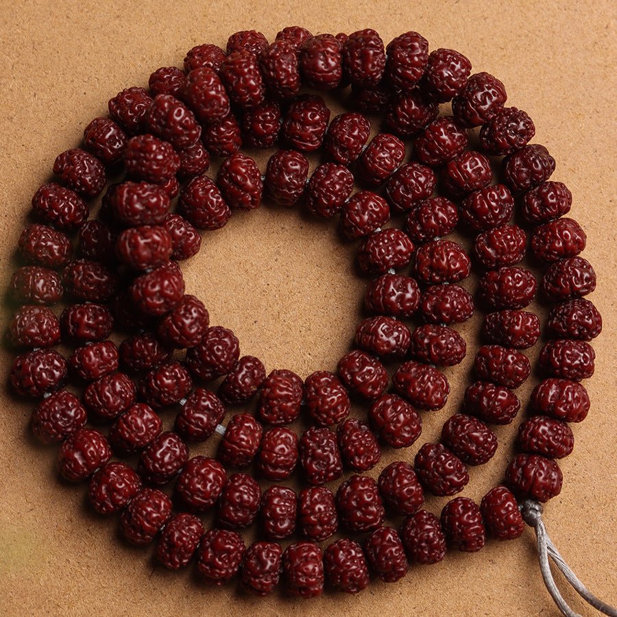 Red Patina Rudraksha Mala Bracelet - Rudraksha Mala Jewelry