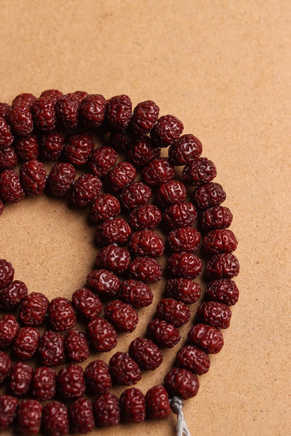 Red Patina Rudraksha Mala Bracelet - Rudraksha Mala Jewelry