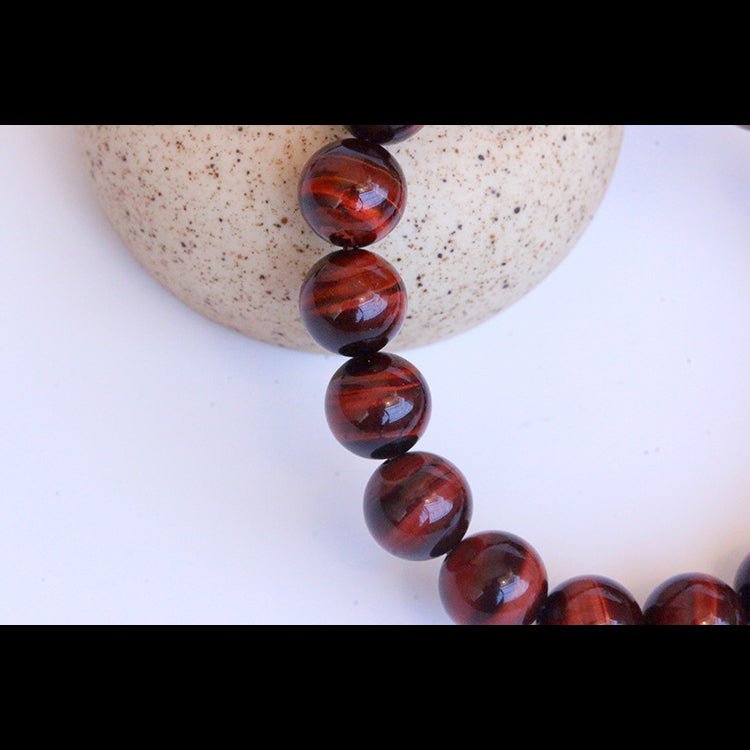 Red Tiger Eye Bracelet - Rudraksha Mala Jewelry