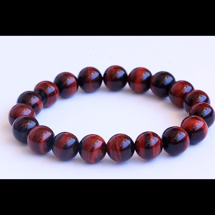 Red Tiger Eye Bracelet - Rudraksha Mala Jewelry