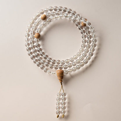Sphatik Mala - Genuine 108 Clear Quartz Beads - Rudraksha Mala Jewelry