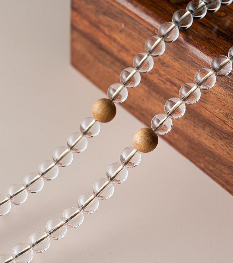 Sphatik Mala - Genuine 108 Clear Quartz Beads - Rudraksha Mala Jewelry