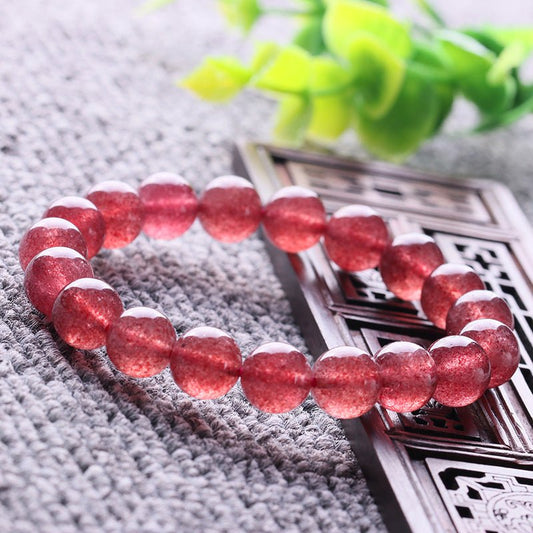 Strawberry Quartz Bracelet - Rudraksha Mala Jewelry