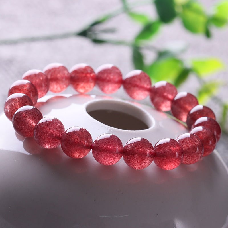 Strawberry Quartz Bracelet - Rudraksha Mala Jewelry
