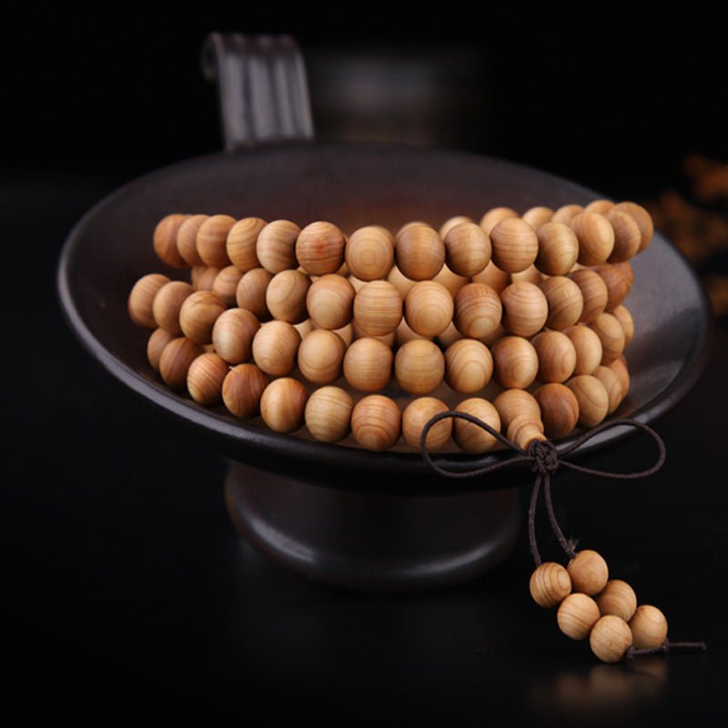 Taihang Cliff Cypress 108 Wooden Mala Beads - Rudraksha Mala Jewelry