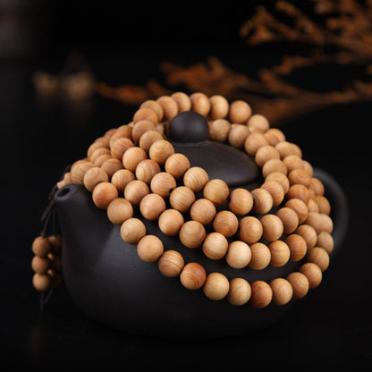 Taihang Cliff Cypress 108 Wooden Mala Beads - Rudraksha Mala Jewelry