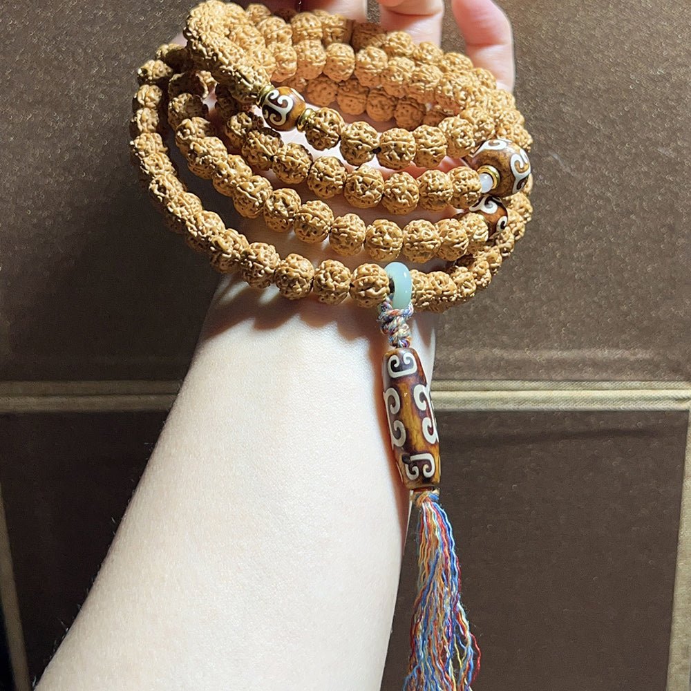 Tibetan Prayer Rudraksha Japa Mala - Rudraksha Mala Jewelry