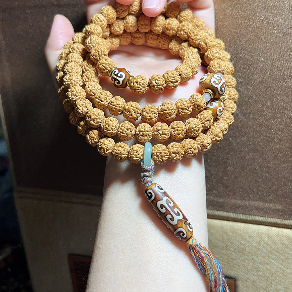Tibetan Prayer Rudraksha Japa Mala - Rudraksha Mala Jewelry