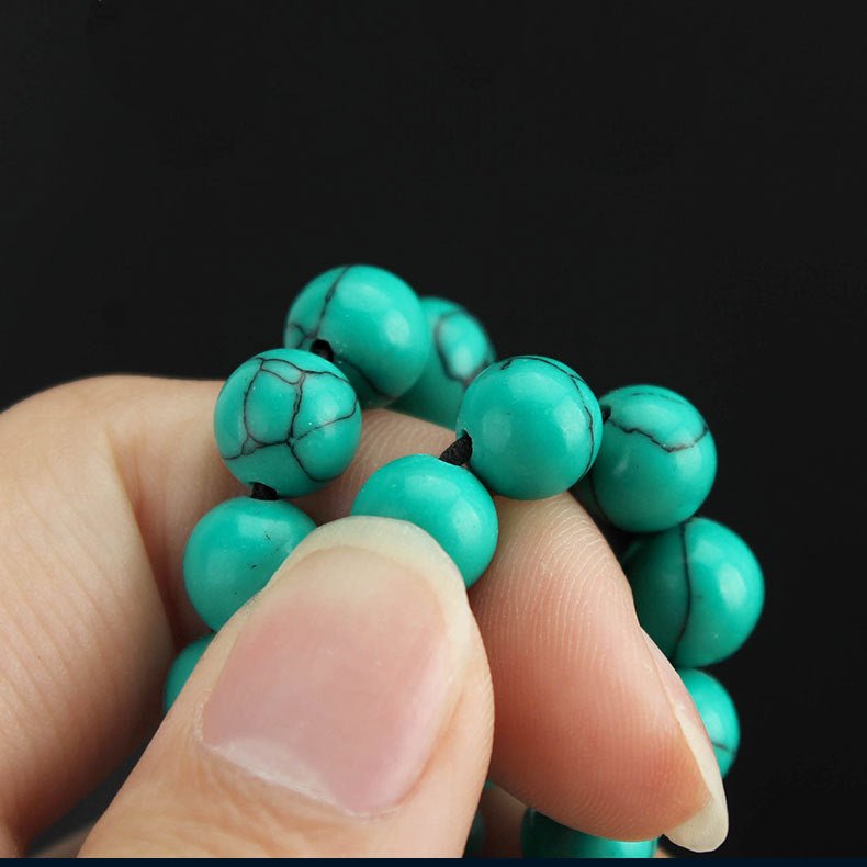 Turquoise Mala Bracelet - Rudraksha Mala Jewelry