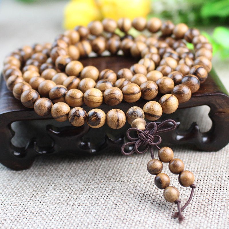 Vietnam Sandalwood 108 Mala Beads - Rudraksha Mala Jewelry
