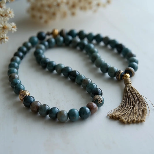 Labradorite And Moonstone Mala - Labradorite Moonstone Mala Crystals for Calm Focus Essentials