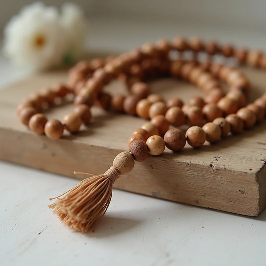 Sandalwood Mala Beads - Sandalwood Mala Beads for Calm Focus and Spiritual Clarity