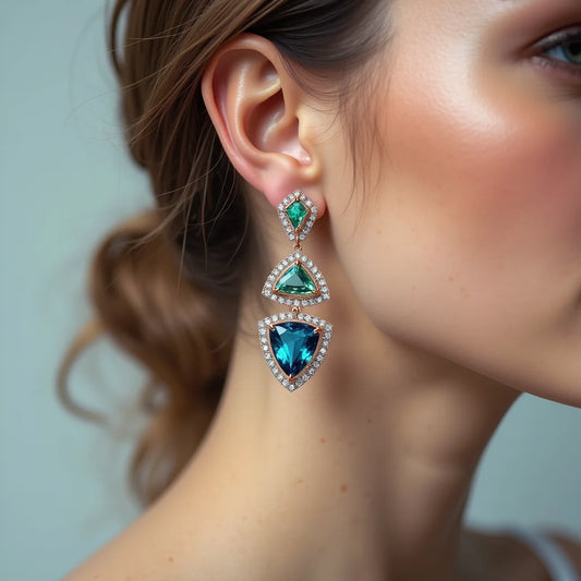 Gemstone Earrings - Pendientes de piedras preciosas elevan tu estilo con piedras vibrantes