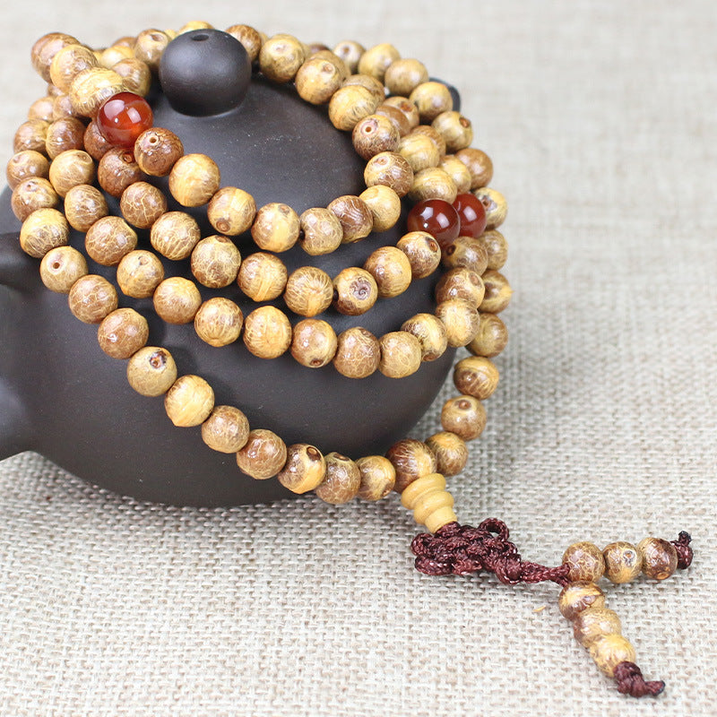 Wooden Fish Bodhi Seed 108 Mala Beads
