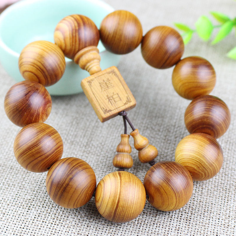 Cliff Cypress Wood Buddha Bracelet