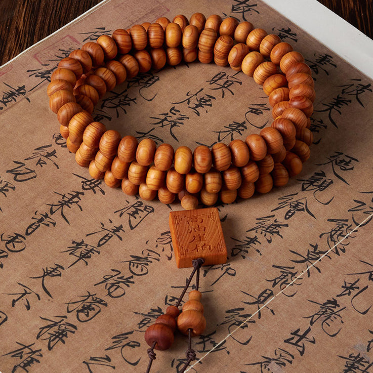 Ageing Taihang Cliff Cypress Mala Bracelet Buddhist