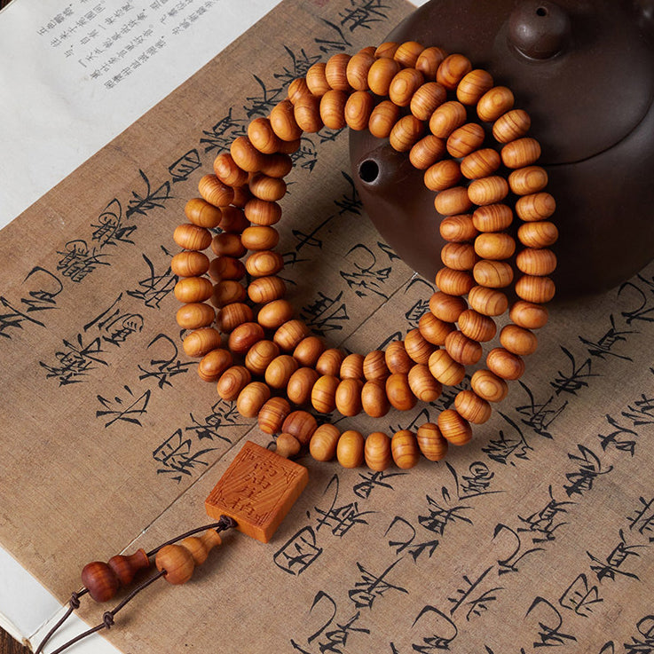 Ageing Taihang Cliff Cypress Mala Bracelet Buddhist