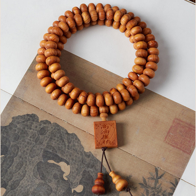 Ageing Taihang Cliff Cypress Mala Bracelet Buddhist