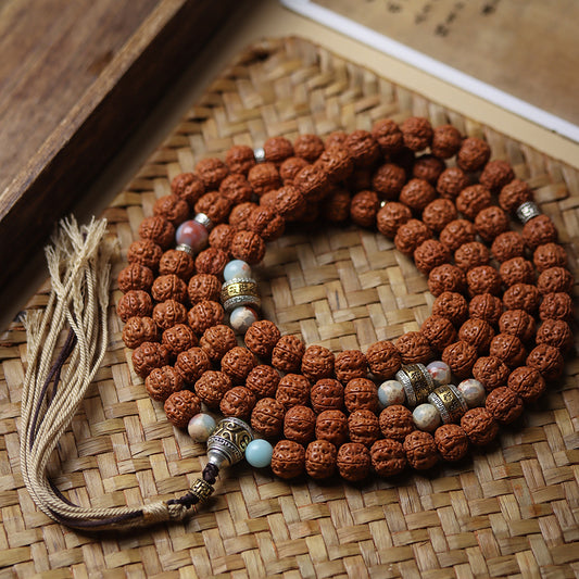 Tibetan Prayer Rudraksha Japa Mala