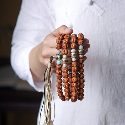 Tibetan Prayer Rudraksha Japa Mala