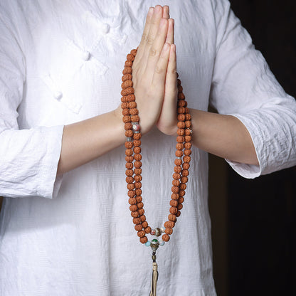 Tibetan Prayer Rudraksha Japa Mala