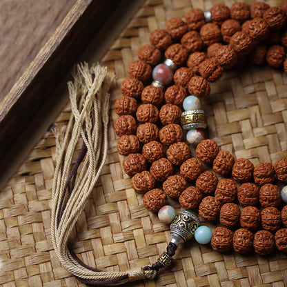 Tibetan Prayer Rudraksha Japa Mala