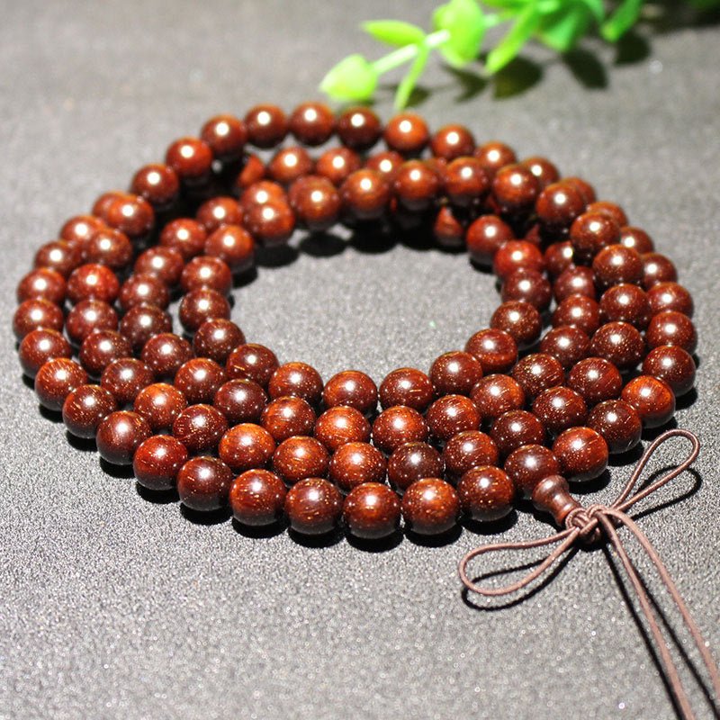 108 Indian Red Sandalwood Beads - Rudraksha Mala Jewelry