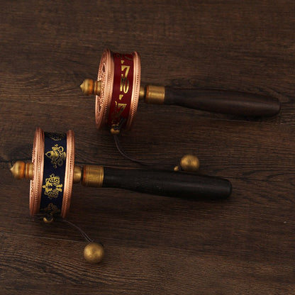 2024 New Copper Eight Auspicious Prayer Wheel - Rudraksha Mala Jewelry
