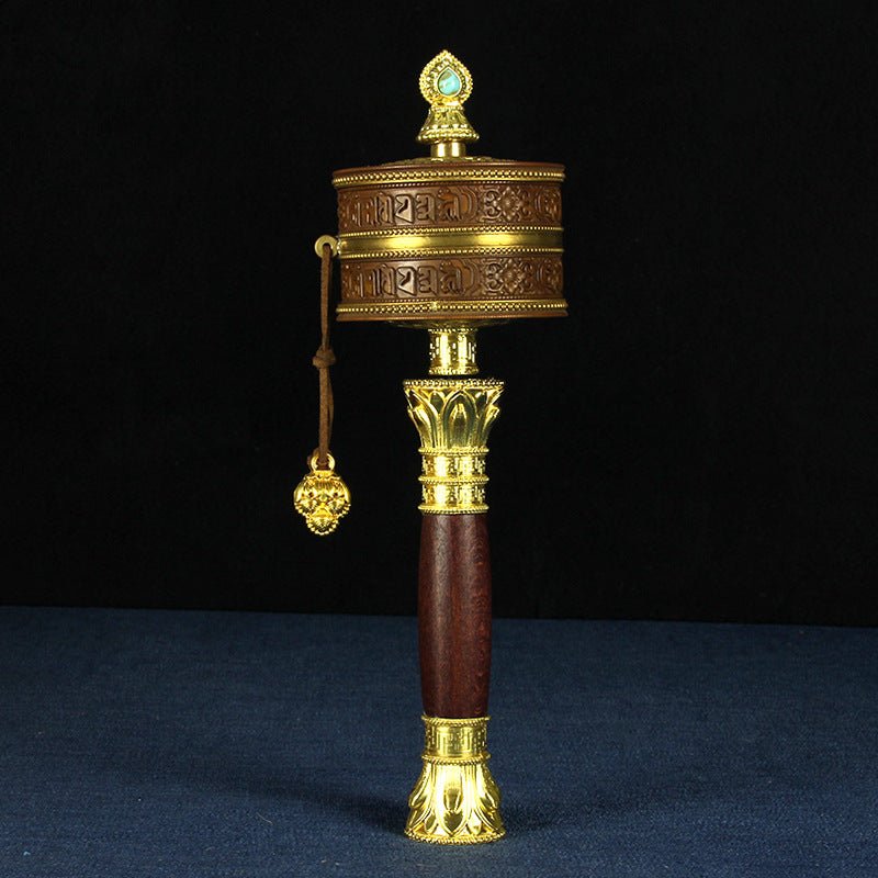 2024 New Copper Om Mani Prayer Wheel - Rudraksha Mala Jewelry