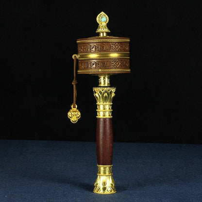 2024 New Copper Om Mani Prayer Wheel - Rudraksha Mala Jewelry