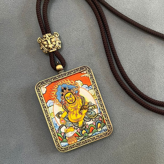 2024 New Hand Drawn Thangka Mahakala Pendant - Rudraksha Mala Jewelry