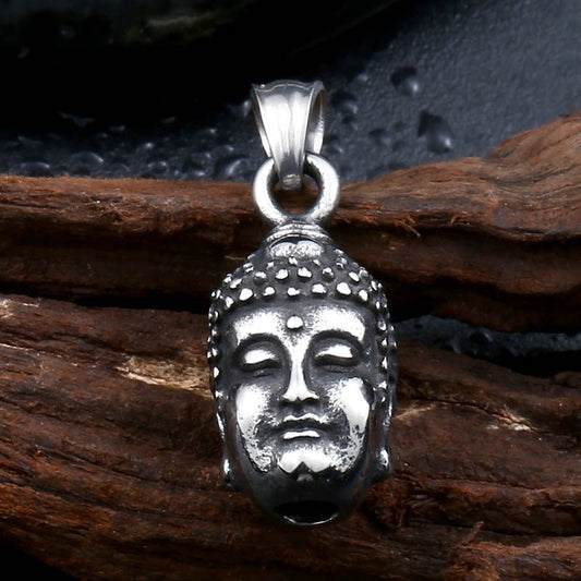 2024 New Stainless Steel Buddha Head Pendant - Rudraksha Mala Jewelry