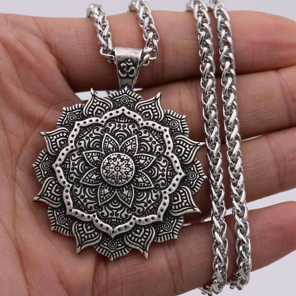 Zinc Alloy Mandala Necklace