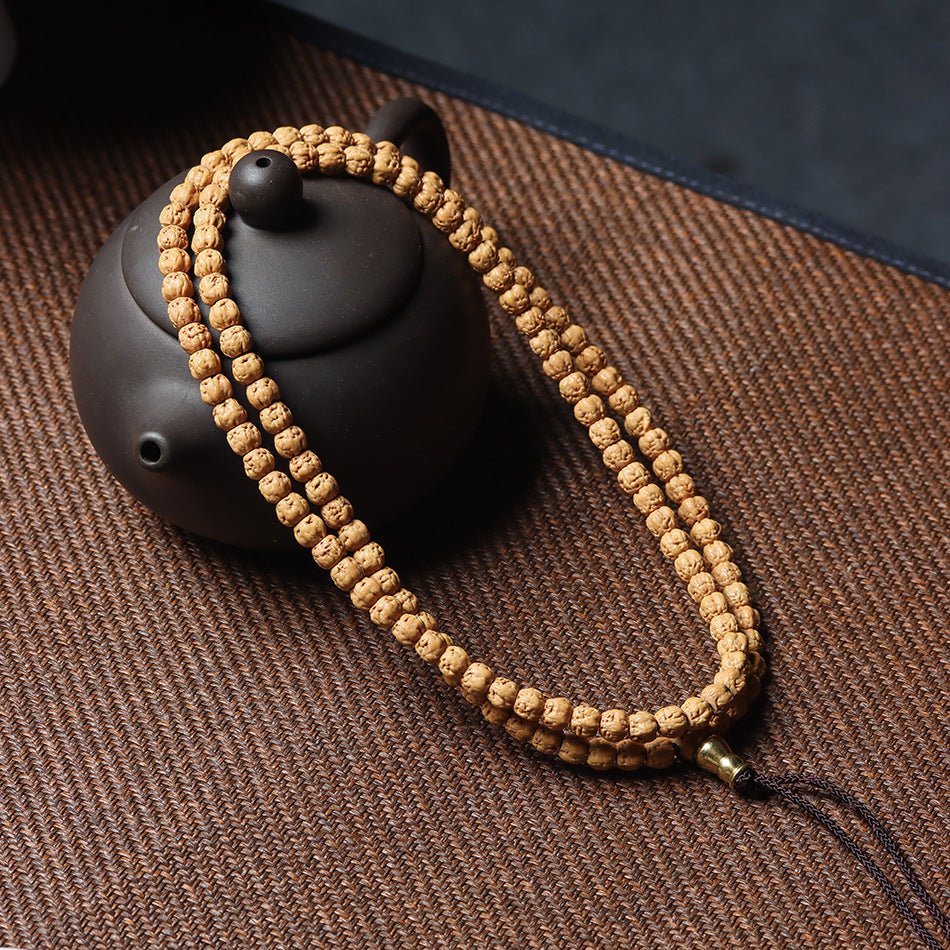 Buddha Palm Bodhi Seed Rudraksha Mala - Rudraksha