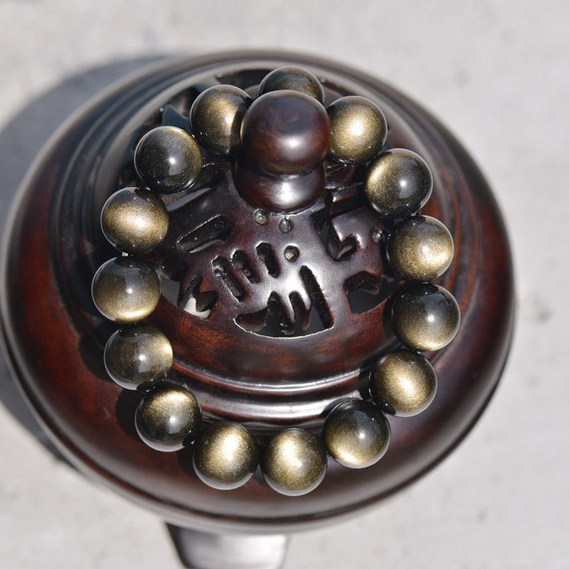 Favorite Level Black Obsidian Bracelet - Rudraksha Mala Jewelry